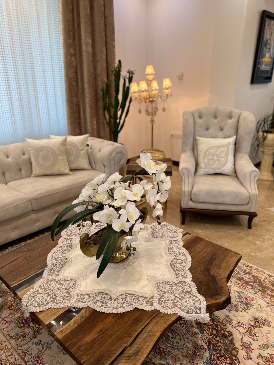 رومیزی مربع نسکافه ای