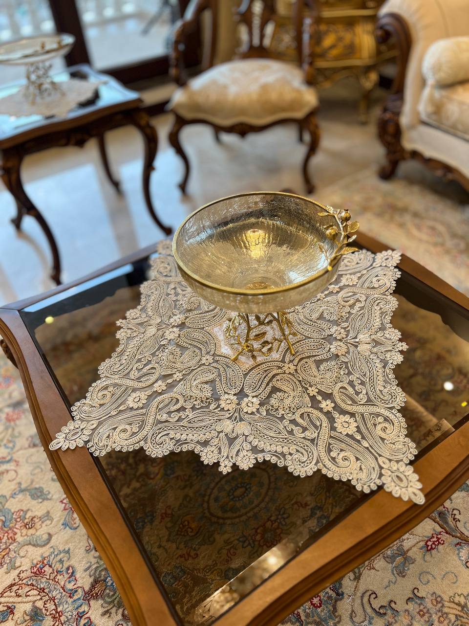 رومیزی مربع لاله