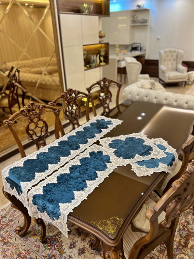 ست کامل رومیزی ویکتوریا پارچه مخمل ترک 3 و 4 تکه