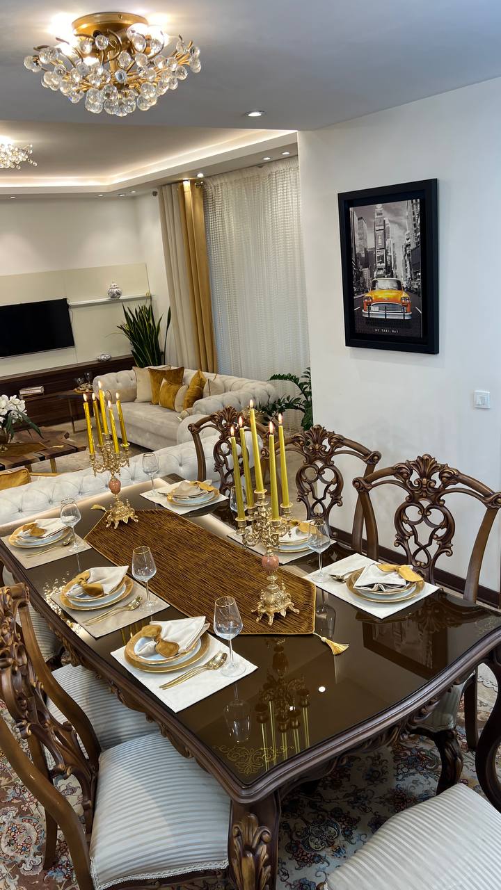 ست غذاخوری مخمل راه راه