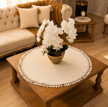 رومیزی گرد حصیری